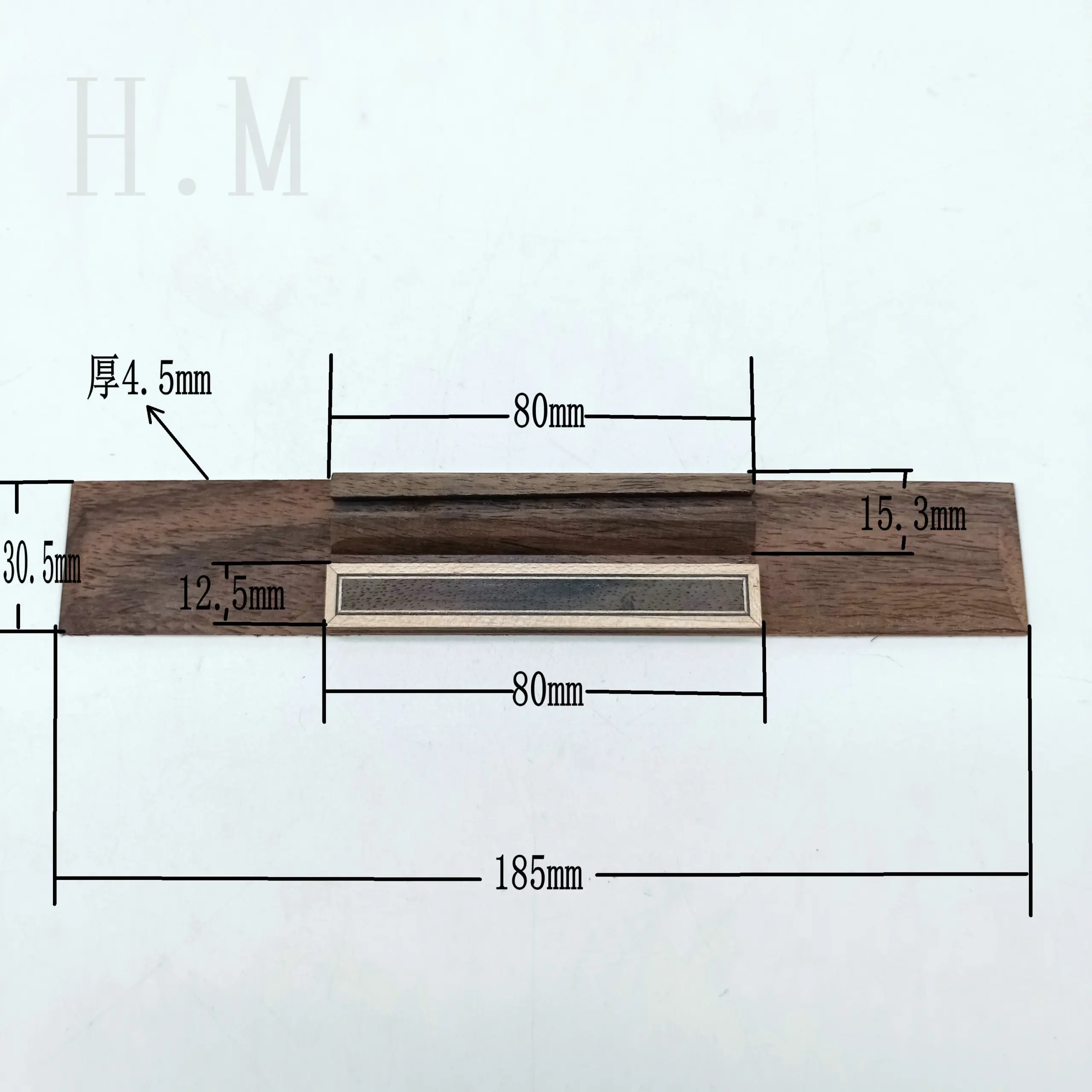 Rosewood Classical Guitar Bridge Saddle 4 Rosewood Classical Guitar Bridge Saddle - Image 4