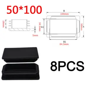 Black Rectangular Pipe Plug for Furniture 16 S7b828465eb284b05b88df55ba187d37aN