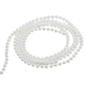 White Beaded Chain for Blinds 10m, 17x7mm Connectors