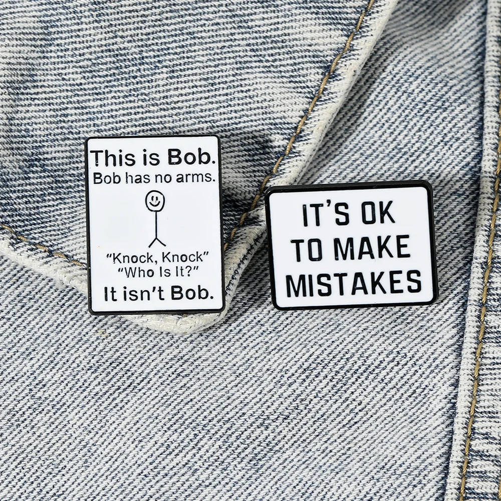 Humorous Cartoon Brooches with Text Features 4 Humorous Cartoon Brooches with Text Features - Image 4