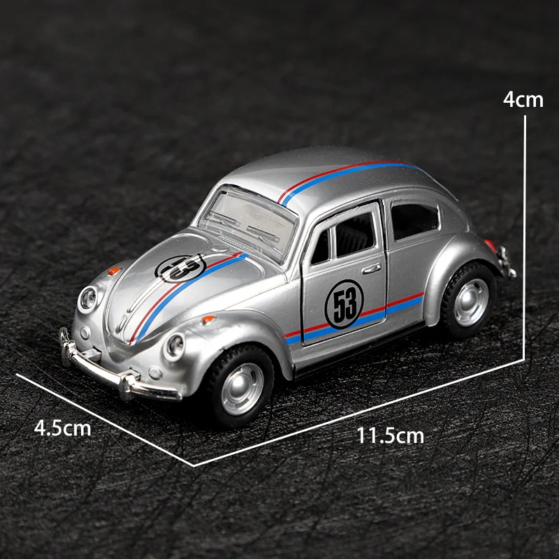 Silver Volkswagen Beetle 1:36 Scale Diecast Model 7 Silver Volkswagen Beetle 1:36 Scale Diecast Model - Image 7
