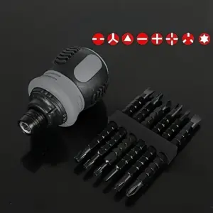 Black Titanium Steel Ratchet Screwdriver Set 8 S7ca7f99537fa42509f7fe8f696e5e6d1T