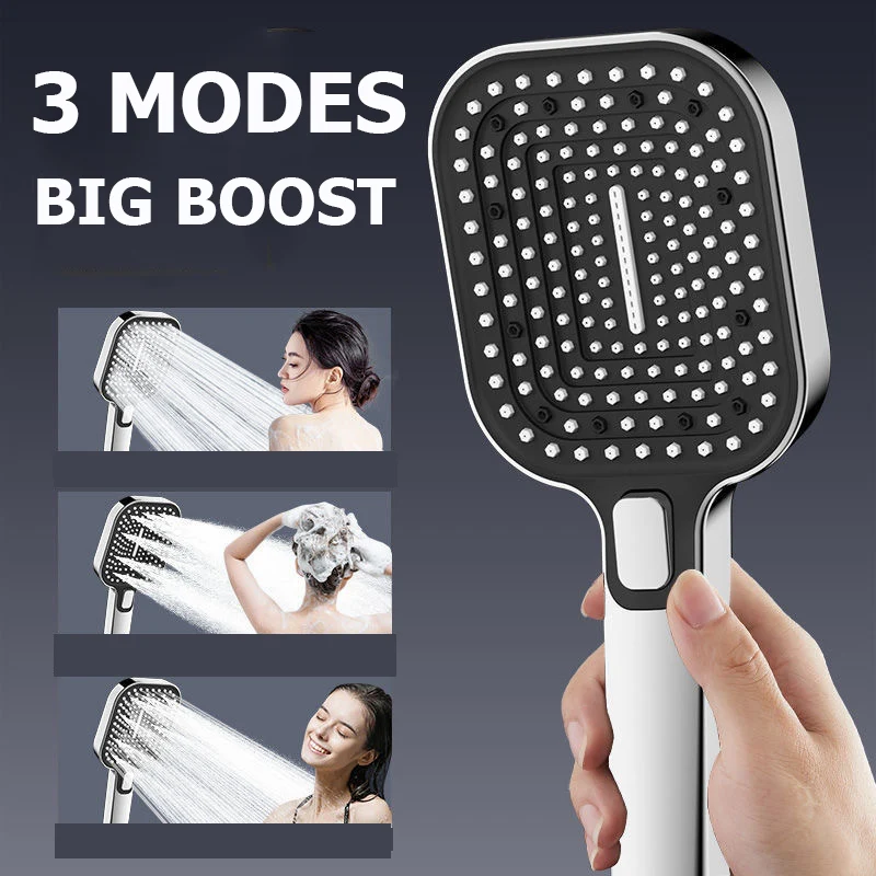 Square High-Pressure Shower Head with Multi-Mode Functions 3 Square High-Pressure Shower Head with Multi-Mode Functions - Image 3