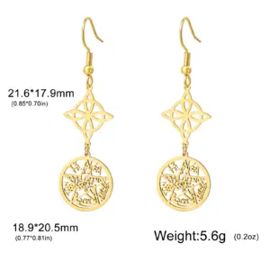 Vintage Stainless Steel Drop Earrings with Skeleton Pattern 16 S7d4e7a7b4c6c44e4aa2a0946489849444