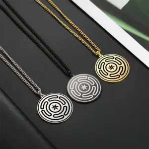 Hecate Wheel Strophalos Stainless Steel Necklace 12 S7d729d7c959d404faaf43c9547daa1d9u