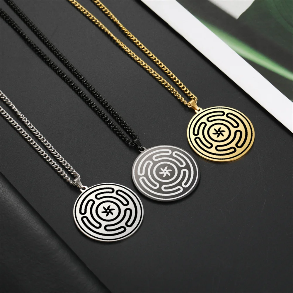 Hecate Wheel Strophalos Stainless Steel Necklace 3 Hecate Wheel Strophalos Stainless Steel Necklace - Image 3