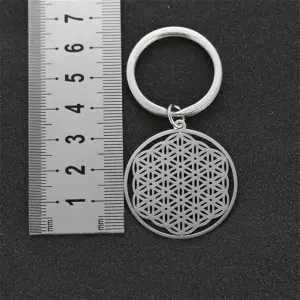 Stainless Steel Flower of Life Keychain 14 S7d788bcfa76541f895c6b4671921e46eI