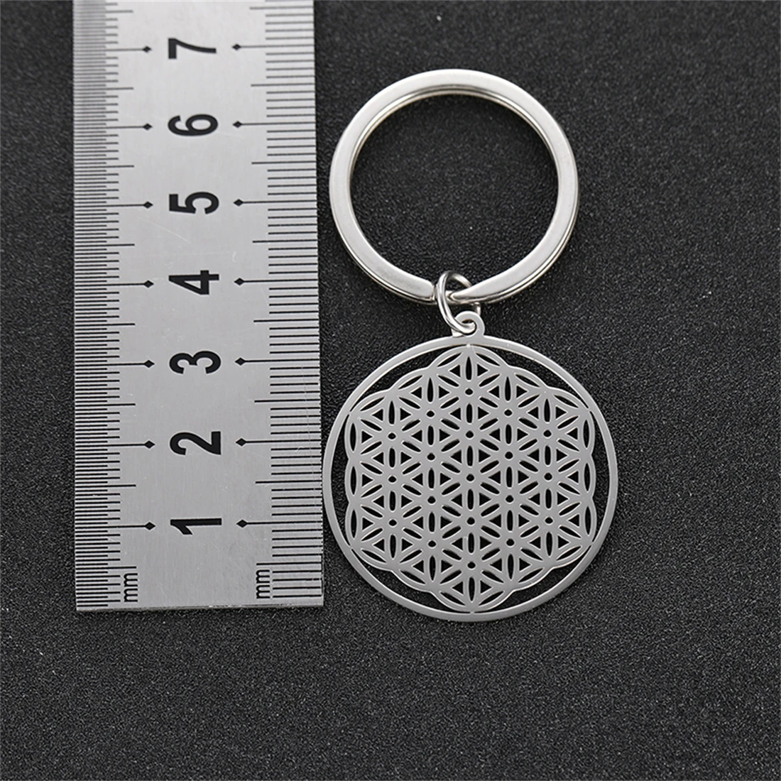 Stainless Steel Flower of Life Keychain 5 Stainless Steel Flower of Life Keychain - Image 5