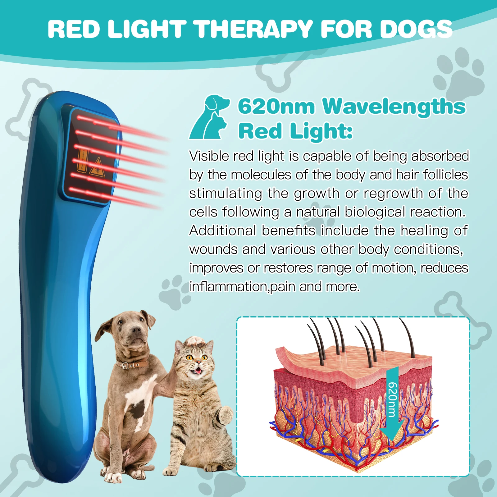 Pet Cold Laser Therapy Device 620nm 18 Diodes 2 Pet Cold Laser Therapy Device 620nm 18 Diodes - Image 2