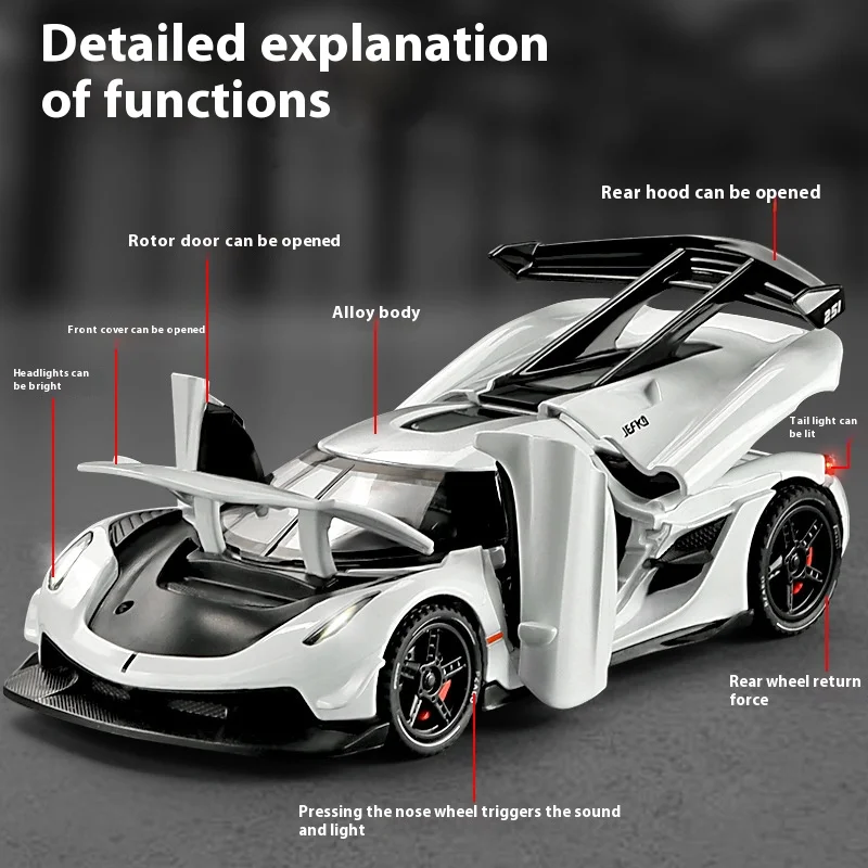 1:32 Jesko Diecast Supercar Model 3 1:32 Jesko Diecast Supercar Model - Image 3