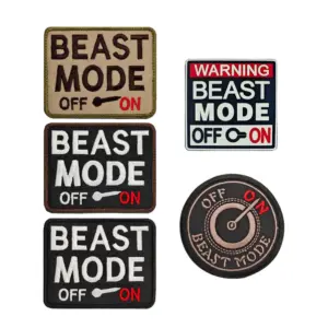 Beast Mode Embroidered Patch Set of Five