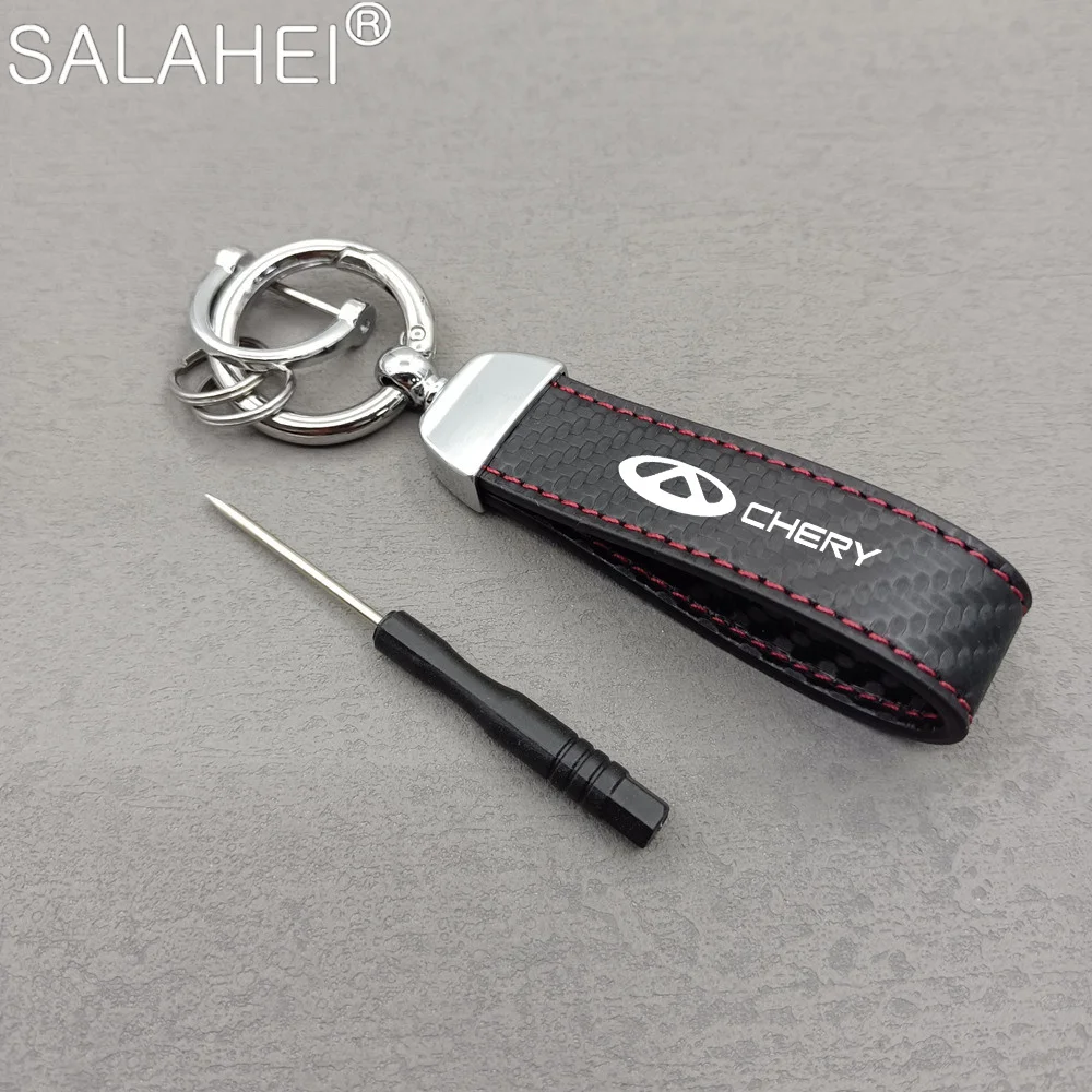 Black Suede Car Keychain for Chery and BMW 3 Black Suede Car Keychain for Chery and BMW - Image 3
