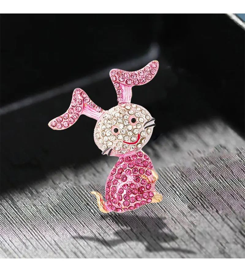 Pink Cartoon Rabbit Brooch for Women 2 Pink Cartoon Rabbit Brooch for Women - Image 2
