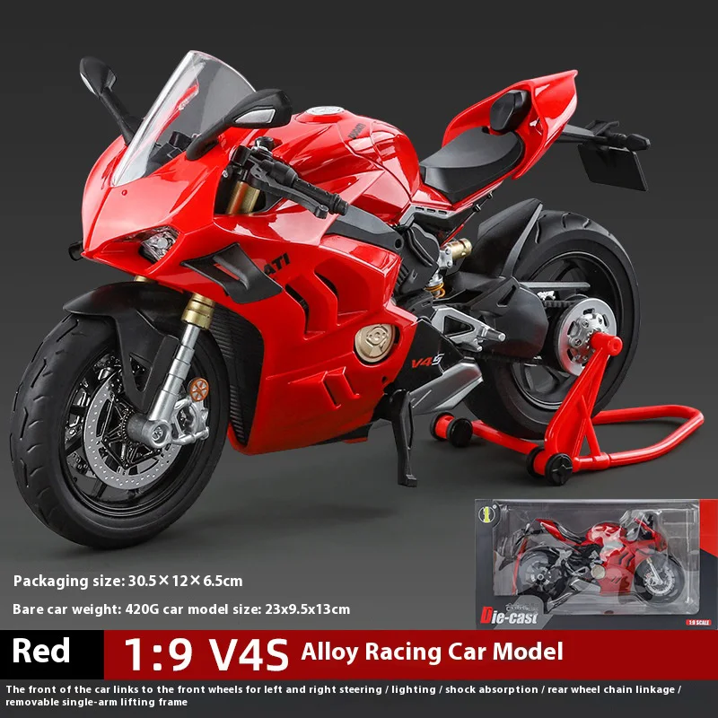 Red Alloy Motorcycle Model 1:9 Scale Collection Display 7 Red Alloy Motorcycle Model 1:9 Scale Collection Display - Image 7