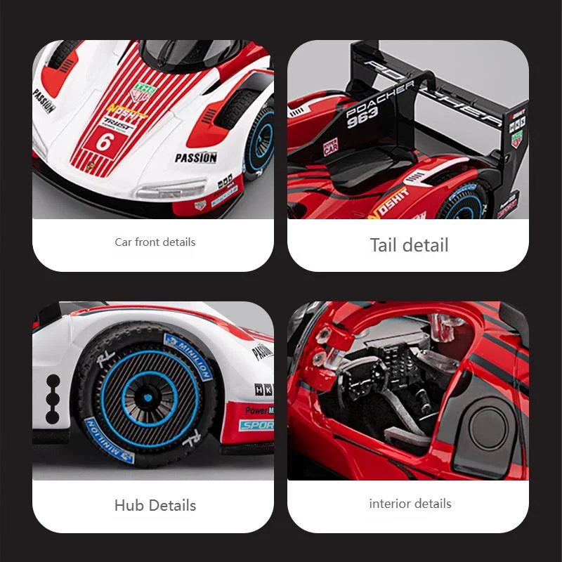 Red Porsche 963 Model Car Replica 1:22 Scale 6 Red Porsche 963 Model Car Replica 1:22 Scale - Image 6