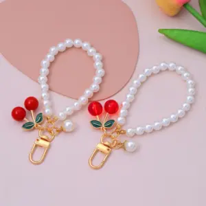 Pearl Chain Keychain with Cherry Charm 14 S7f1562ef22d24477beb7e37d269d3136R