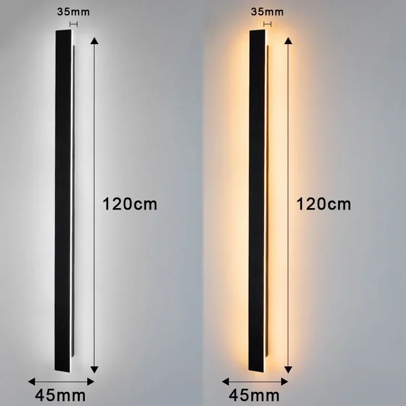120 cm Modern LED Wall Lamp in Black 6 120 cm Modern LED Wall Lamp in Black - Image 6