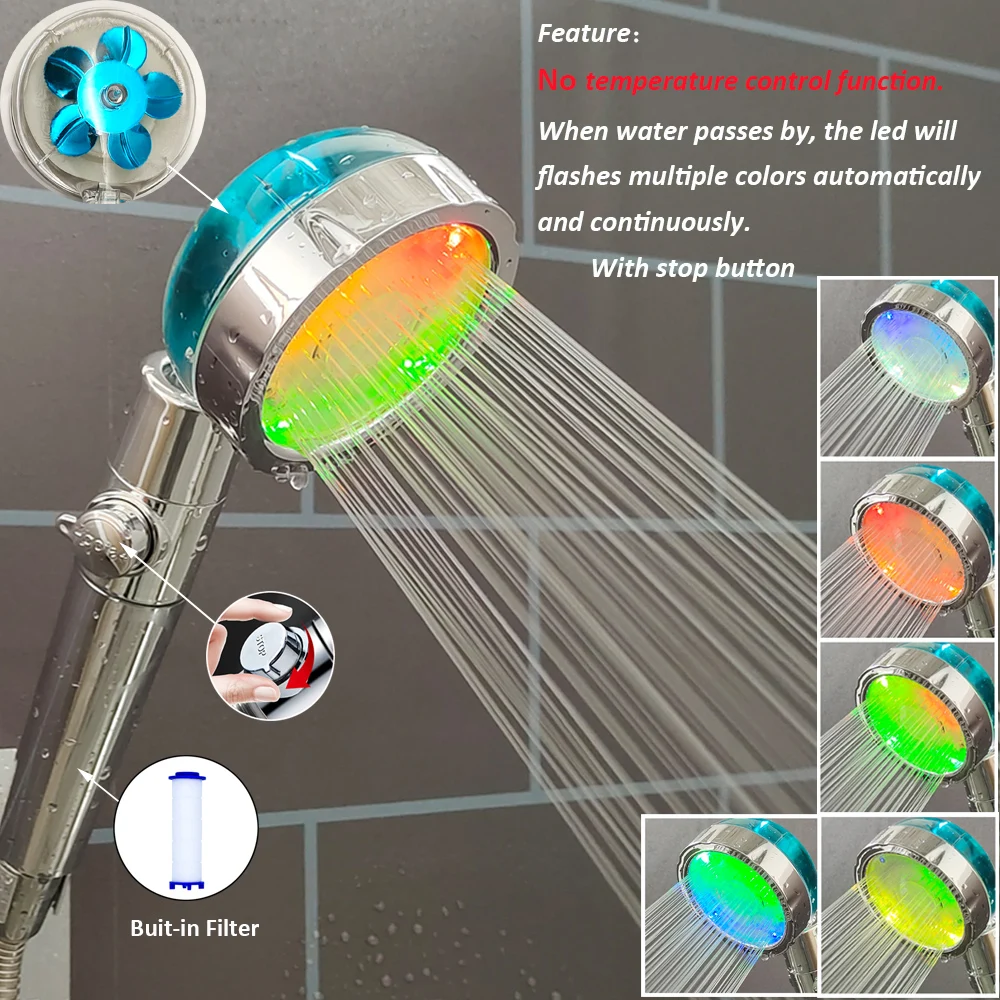 LED Shower Head with Color Change and Flow Control 8 LED Shower Head with Color Change and Flow Control - Image 8