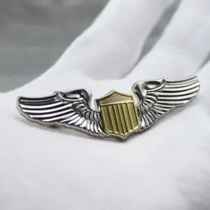Aviation Wings Pin with Shield Emblem 8 S7f7a199a5ba1462f98c4a5328f40e394U