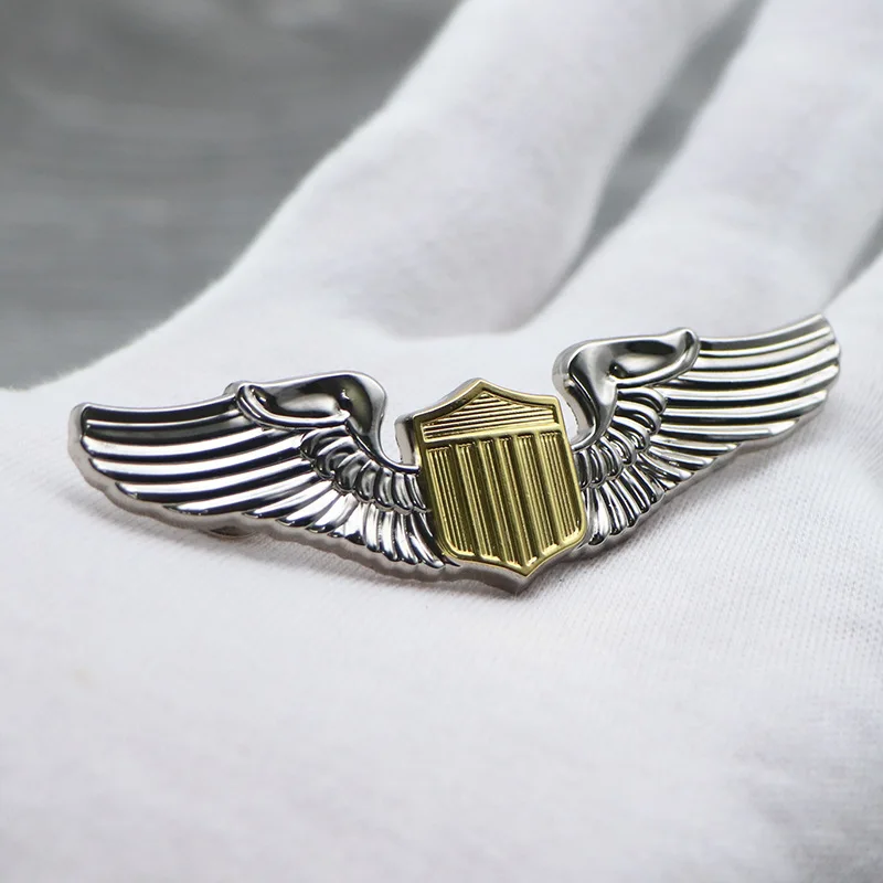 Aviation Wings Pin with Shield Emblem 3 Aviation Wings Pin with Shield Emblem - Image 3
