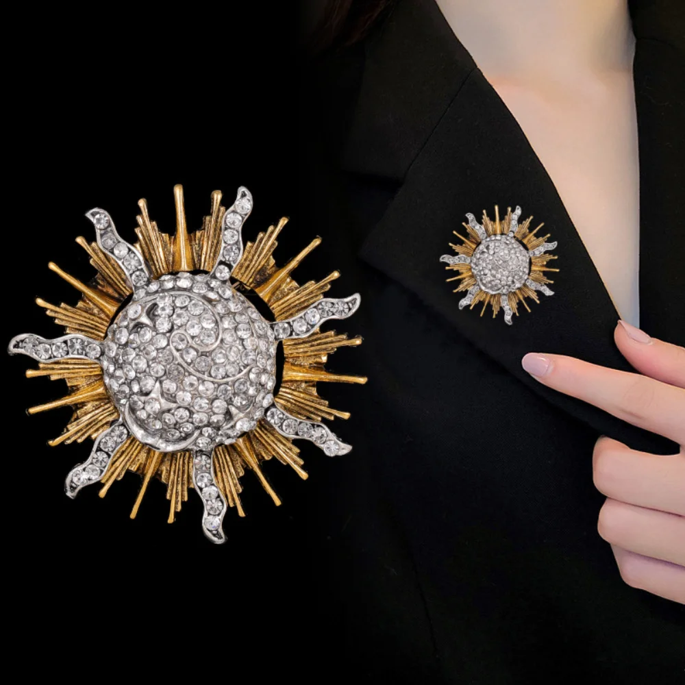 Retro Sun Brooch with Two-Tone Finish 5 Retro Sun Brooch with Two-Tone Finish - Image 5