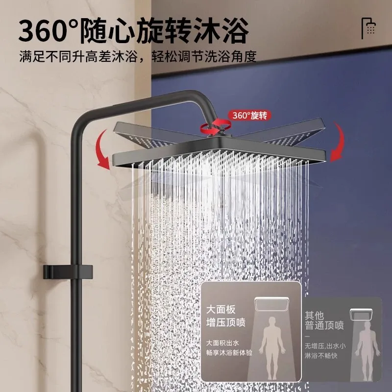 32cm Black High-Pressure Rain Shower Head 4 32cm Black High-Pressure Rain Shower Head - Image 4