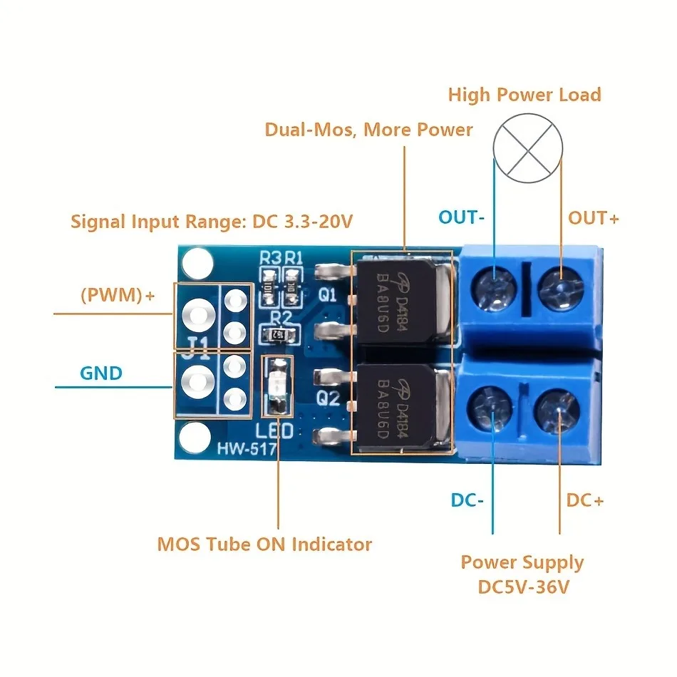 High-Power MOSFET Trigger Switch Drive Module 3 High-Power MOSFET Trigger Switch Drive Module - Image 3
