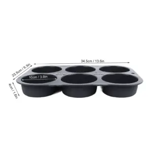 Black Silicone Hamburger Bun Mold with 6 Cavities 11 S8067111bb37947b4959c101b00f925ecg