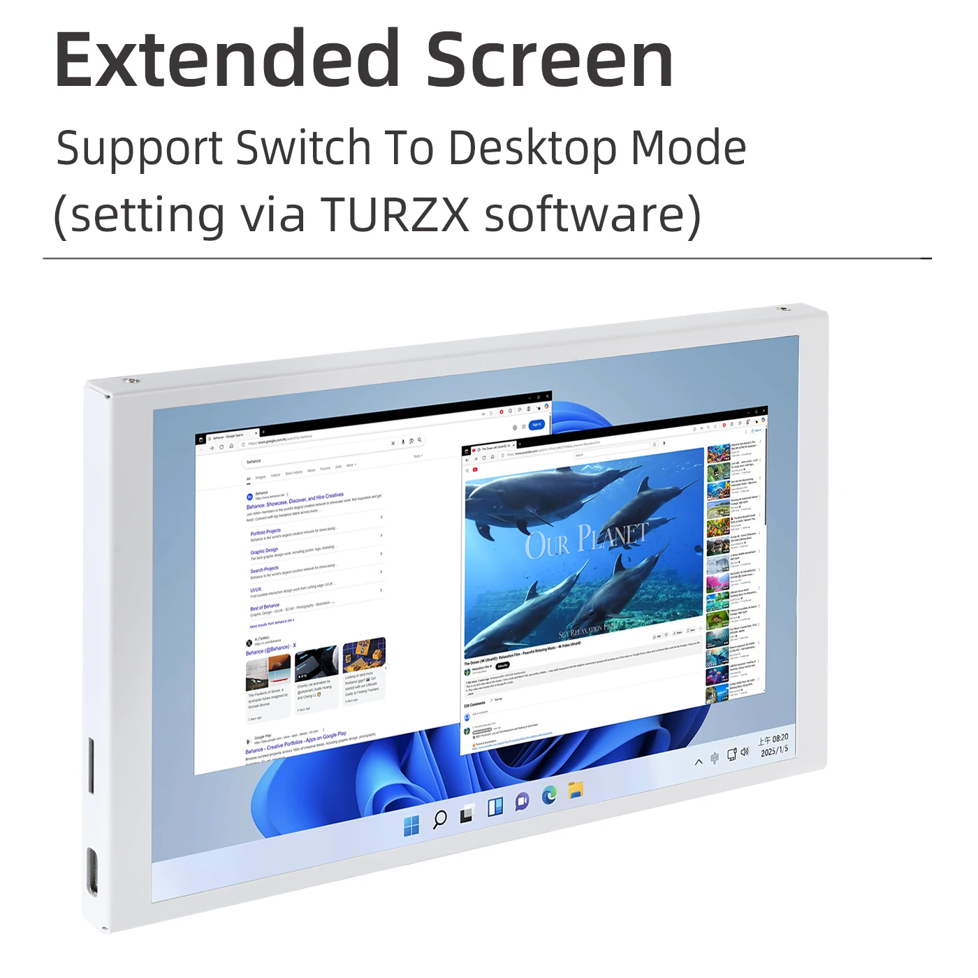 TURZX 8-Inch USB Secondary Display 2 TURZX 8-Inch USB Secondary Display - Image 2