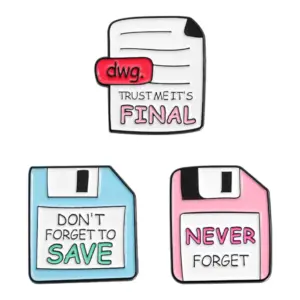 Retro Tech Style Brooch Set of 3