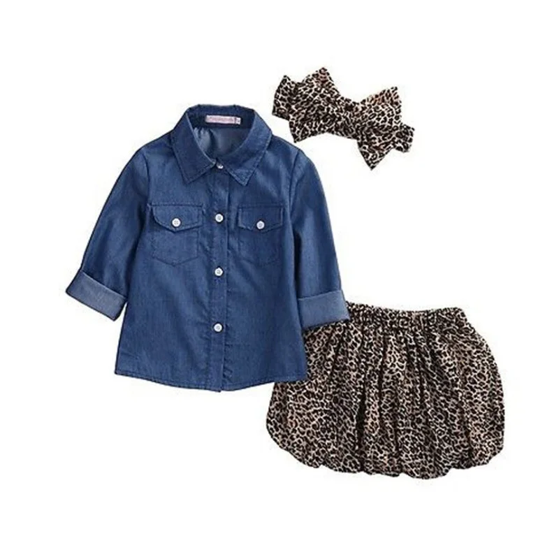 Kids' 3-Piece Denim & Leopard Outfit Set 6 Kids' 3-Piece Denim & Leopard Outfit Set - Image 6