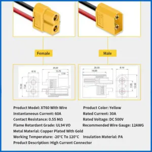 XT60 Parallel Battery Connector for Models 10 S81646cfb4b6d42bcb7af507232f7a270j