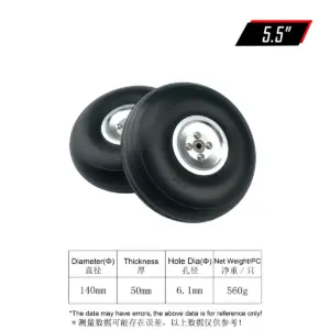 RC PU Wheels 5.5-8.5 Inches for Model Aircraft 18 S81a88ce305574effa95af6137fe4f097W
