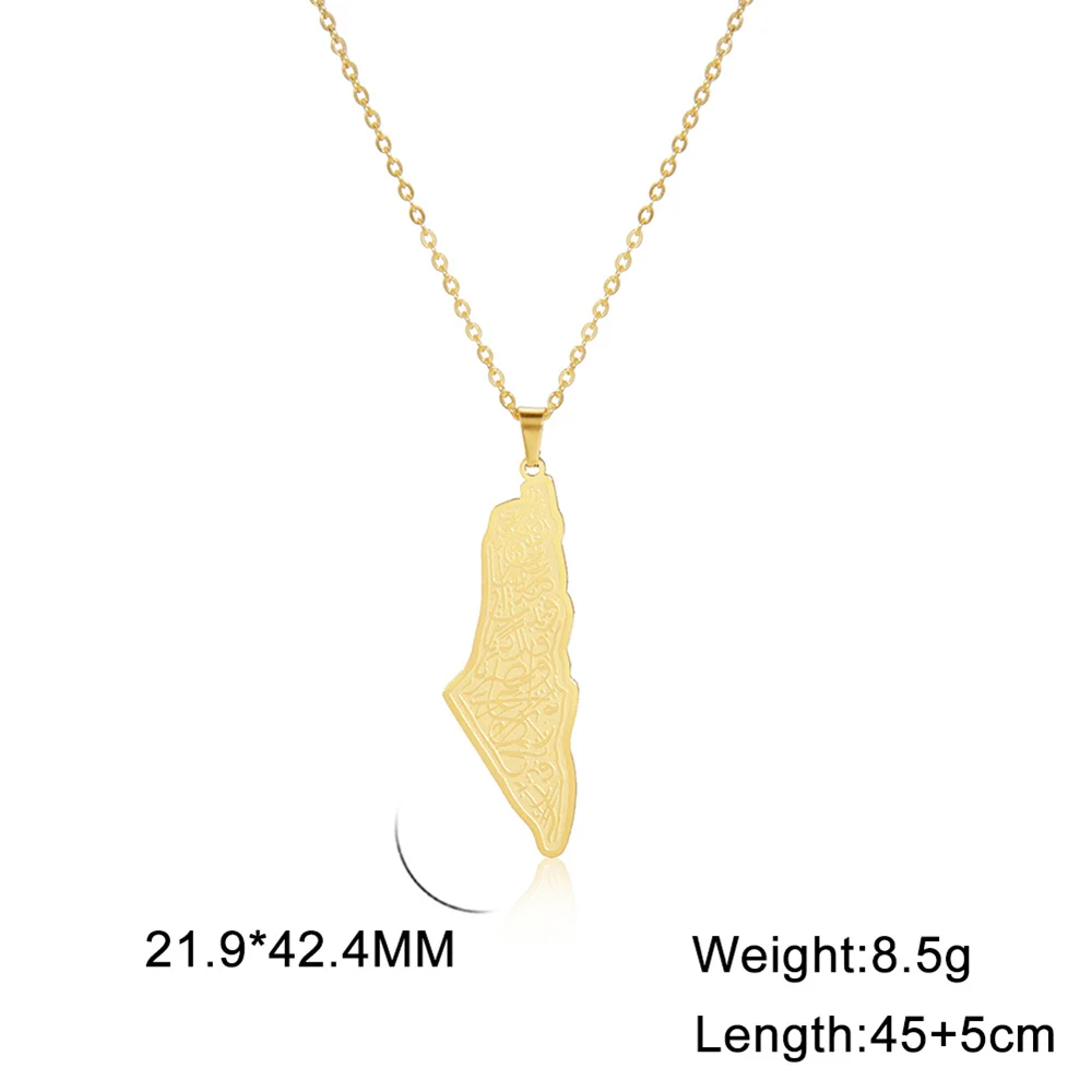 Stainless Steel Israel Palestine Map Necklace 9 Stainless Steel Israel Palestine Map Necklace - Image 9