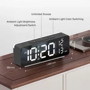 Modern LED Digital Alarm Clock with Mood Light 9 S8253920f52134be1a261136b8e01a938H