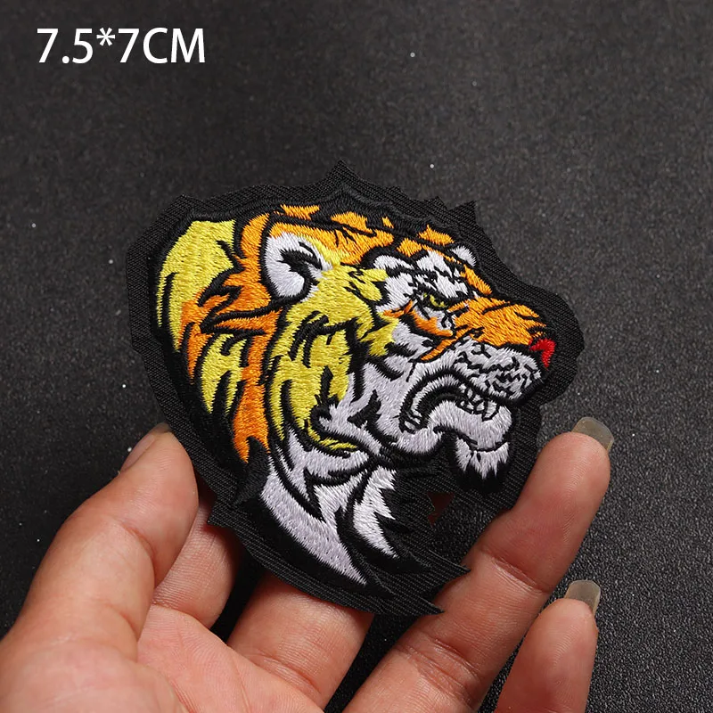 Embroidered Tiger and Wolf Head Patches Set 9 Embroidered Tiger and Wolf Head Patches Set - Image 9