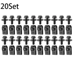 Black Steel Automotive Fastener Set with U-Clips 16 S82ced3966fc140868ae5cc718073bf770