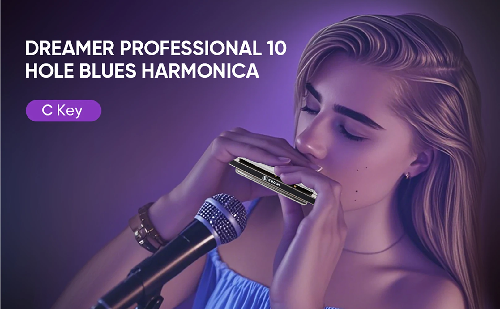 Elegant 12-Key Diatonic Blues Harmonica 2 Elegant 12-Key Diatonic Blues Harmonica - Image 2