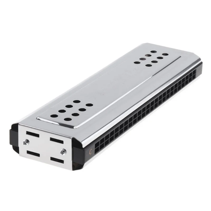 Double-Sided Silver-Body 24-Hole Harmonica with C & G Keys 3 Double-Sided Silver-Body 24-Hole Harmonica with C & G Keys - Image 3