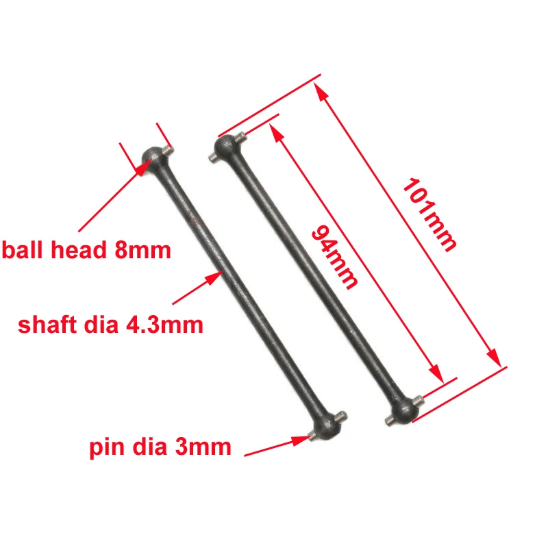 RC Car Dog-Bone Drive Shaft Set 80.5-139.5mm 10 RC Car Dog-Bone Drive Shaft Set 80.5-139.5mm - Image 10