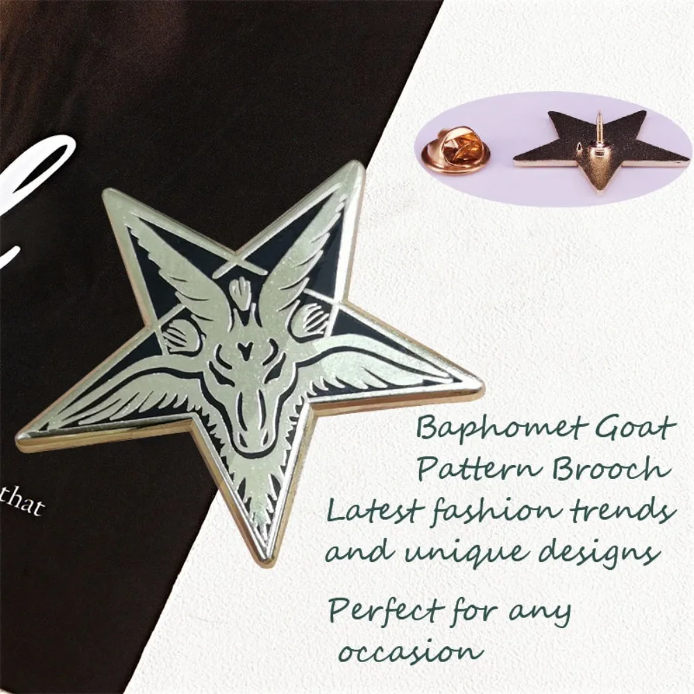 Star Shaped Baphomet Goat Brooch Accessory 2 Star Shaped Baphomet Goat Brooch Accessory - Image 2