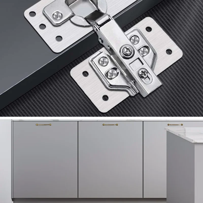 Stainless Steel Cabinet Hinge Repair Plates Set 2 Stainless Steel Cabinet Hinge Repair Plates Set - Image 2
