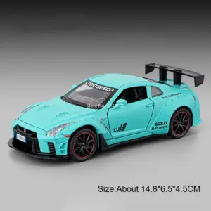 Turquoise Nissan GTR Diecast Model Car 14 S832a8661fea54f05b69d540094aa84f52