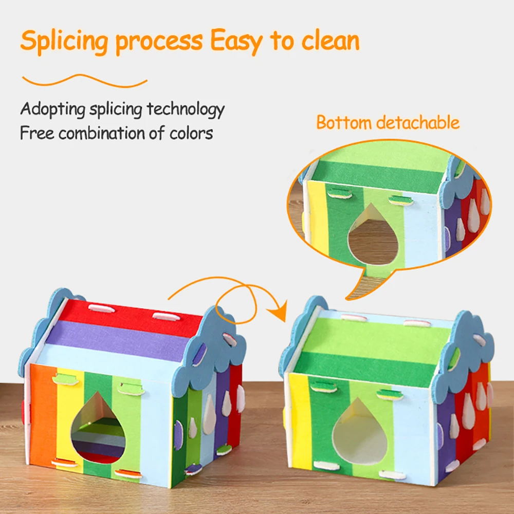 Colorful Felt Pet Hideout for Small Animals 4 Colorful Felt Pet Hideout for Small Animals - Image 4