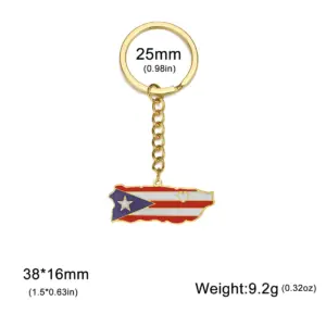 Enamel Puerto Rico Flag Keychain Stainless Steel 13 S83a4170cf23b4371b1a7f21c883533e26