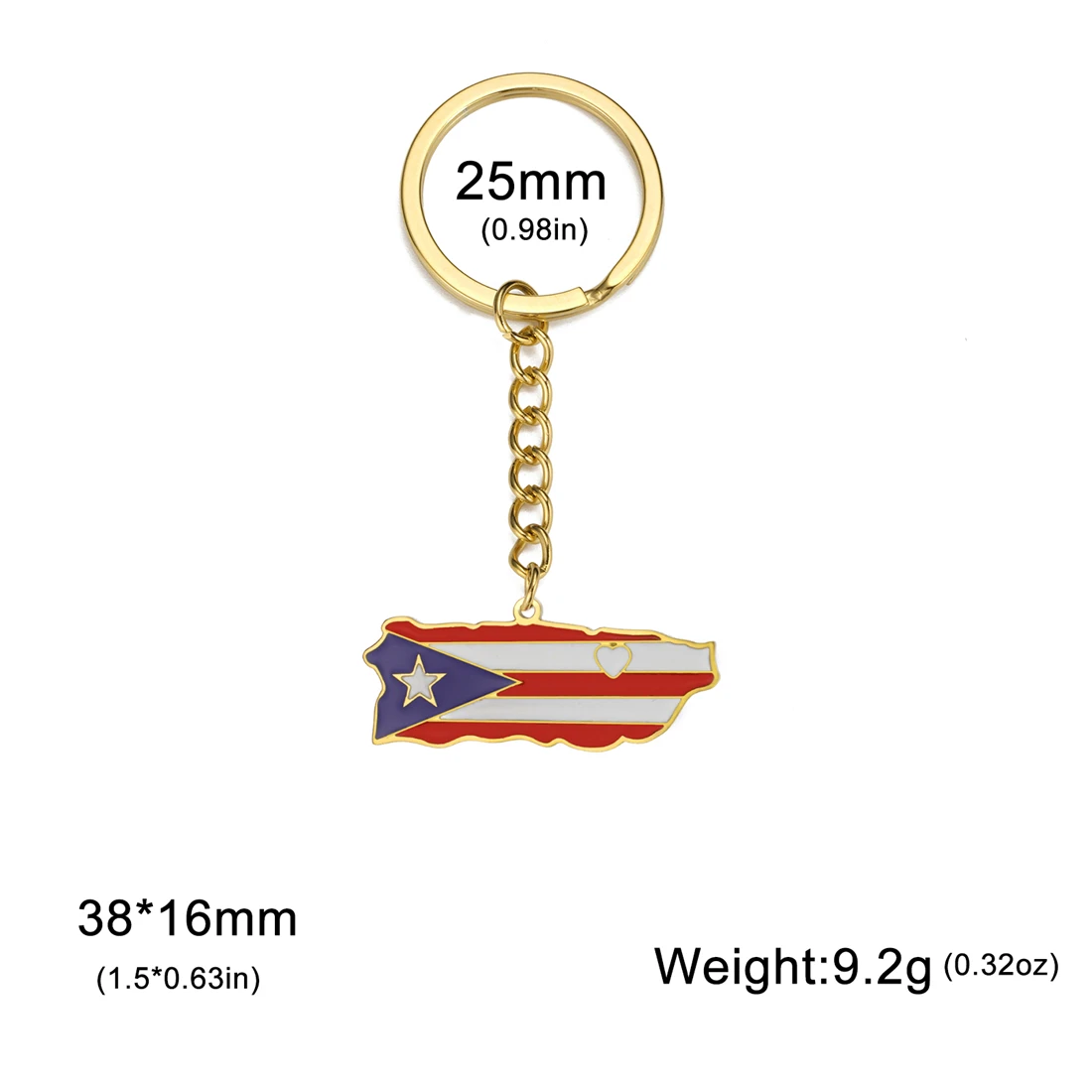 Enamel Puerto Rico Flag Keychain Stainless Steel 7 Enamel Puerto Rico Flag Keychain Stainless Steel - Image 7