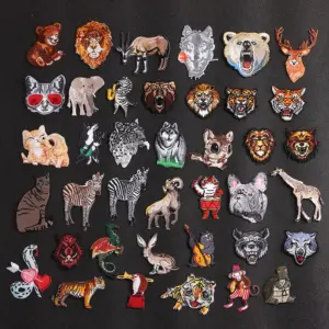 Cartoon Animal Embroidered Patch Collection