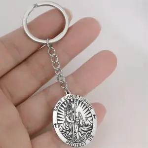 Stainless Steel Saint Christopher Keychain 15 S840674b8afbe472283741a5f4706d1f4G