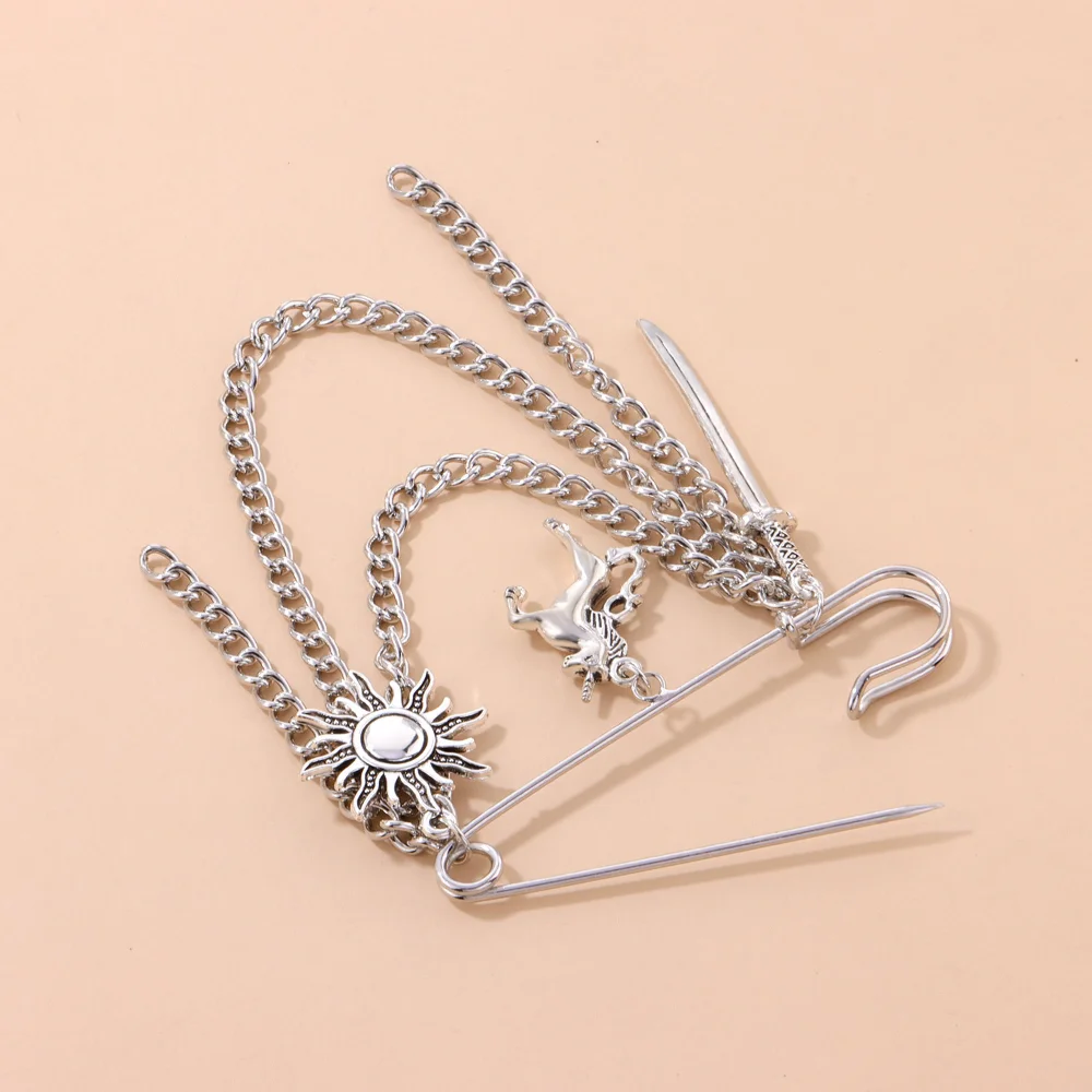 Vintage Silver Tassel Brooch with Unicorn Charm 5 Vintage Silver Tassel Brooch with Unicorn Charm - Image 5