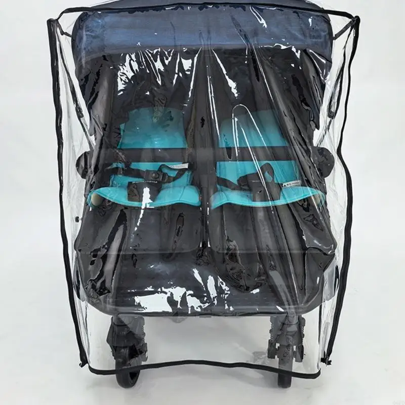 Twin Baby Stroller Clear Rain Cover 2 Twin Baby Stroller Clear Rain Cover - Image 2